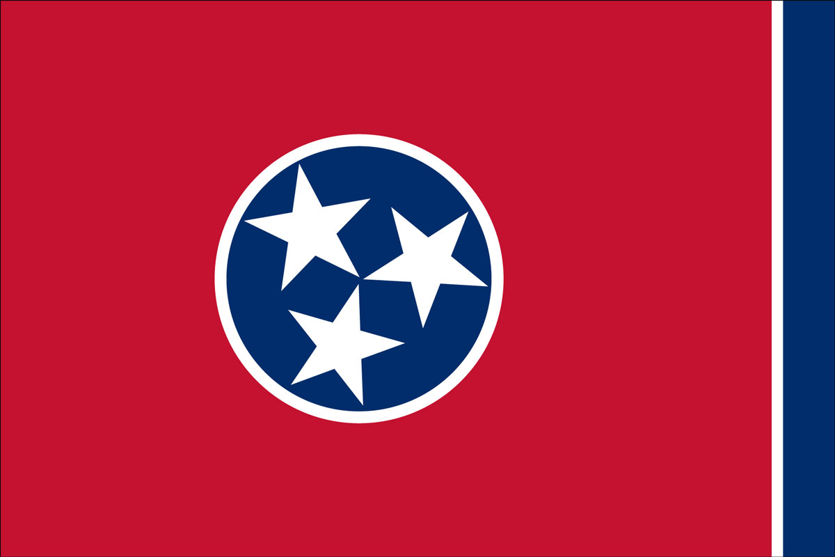 12x18" Nylon flag of State of Tennessee